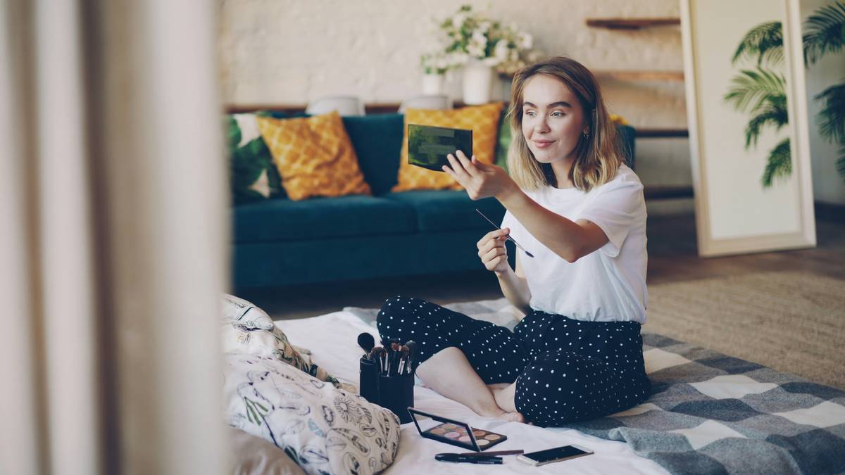 Step-by-step visual guide showing someone using a brow sculpting tool to fill and shape their brows.